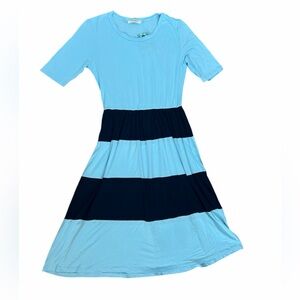 Promesa Blue Colorblock Tiered Stretch Dress Summer Women’s Sz Medium NWT